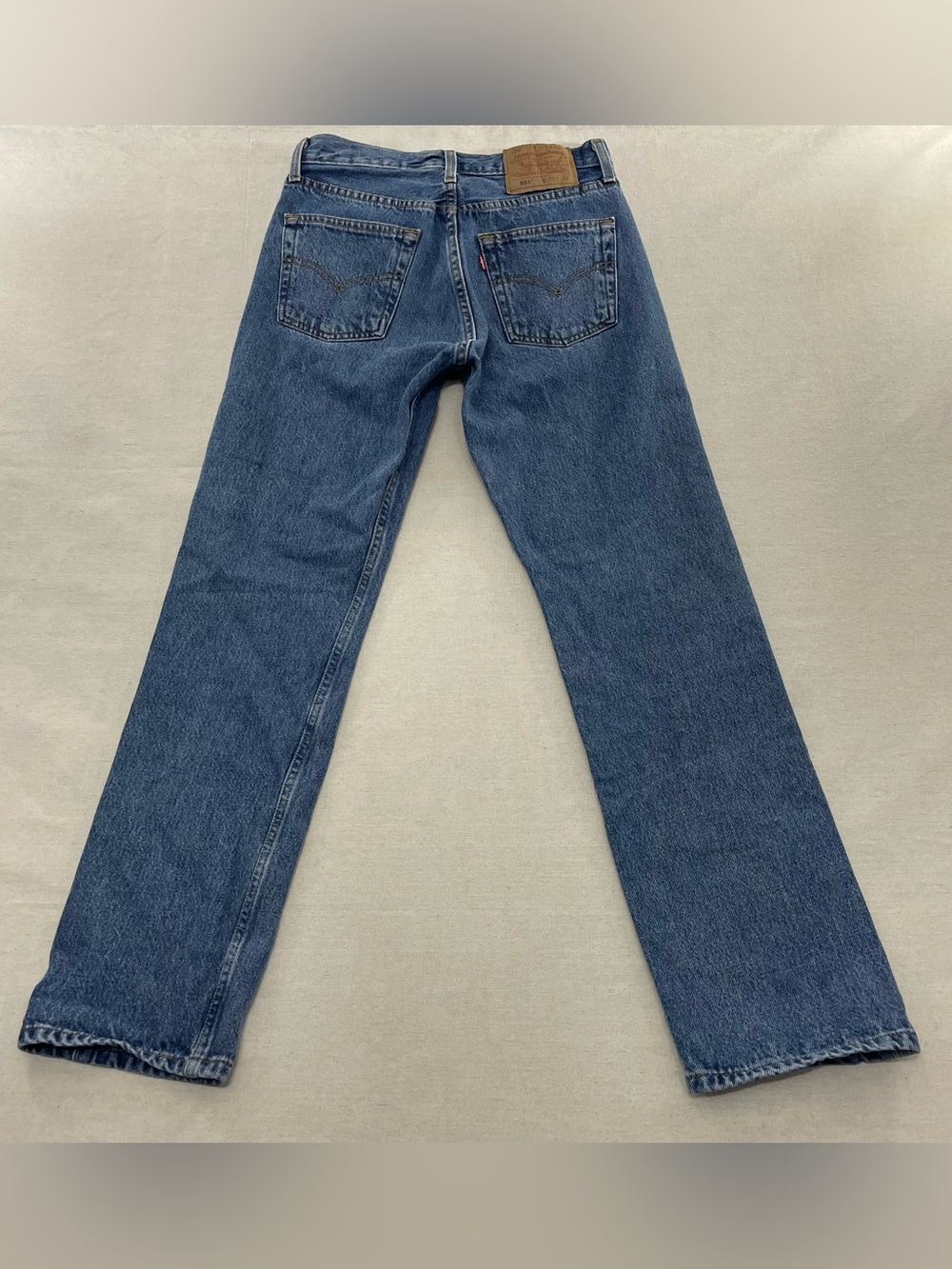Vtg 1993 Levis 501 Button Fly Jeans 28x29 Red Batwing 90s Medium Stone Wash
